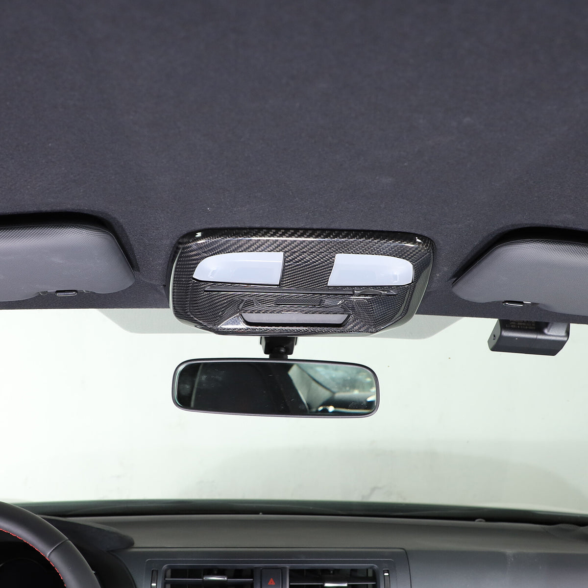 Real Carbon Fiber Reading Light Lamp Frame Cover Trim For Subaru 2022-2023 7