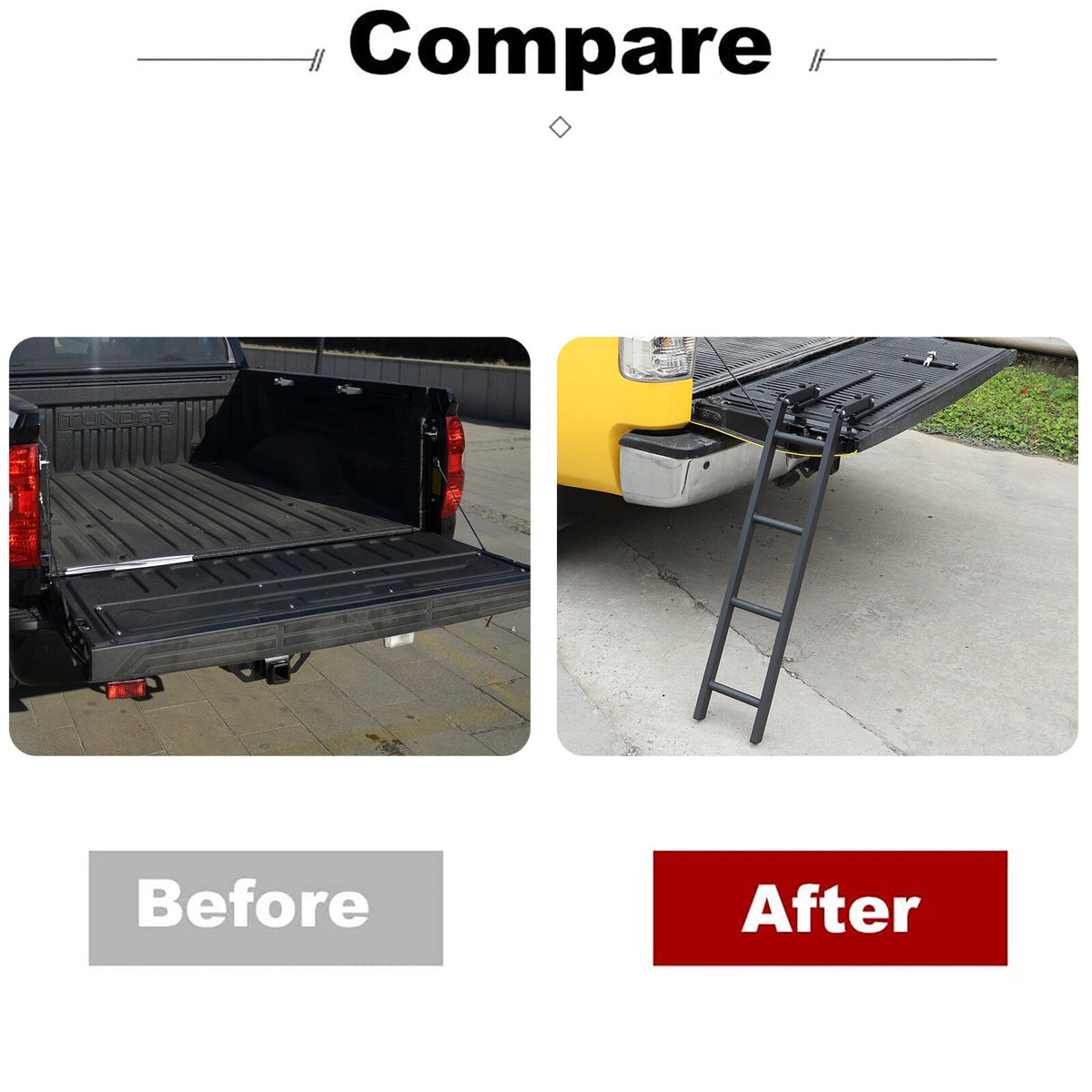 Black Alloy Truck Step Stair Tailgate Foot Ladder for TOYOTA TUNDRA 2007-2021 US 4