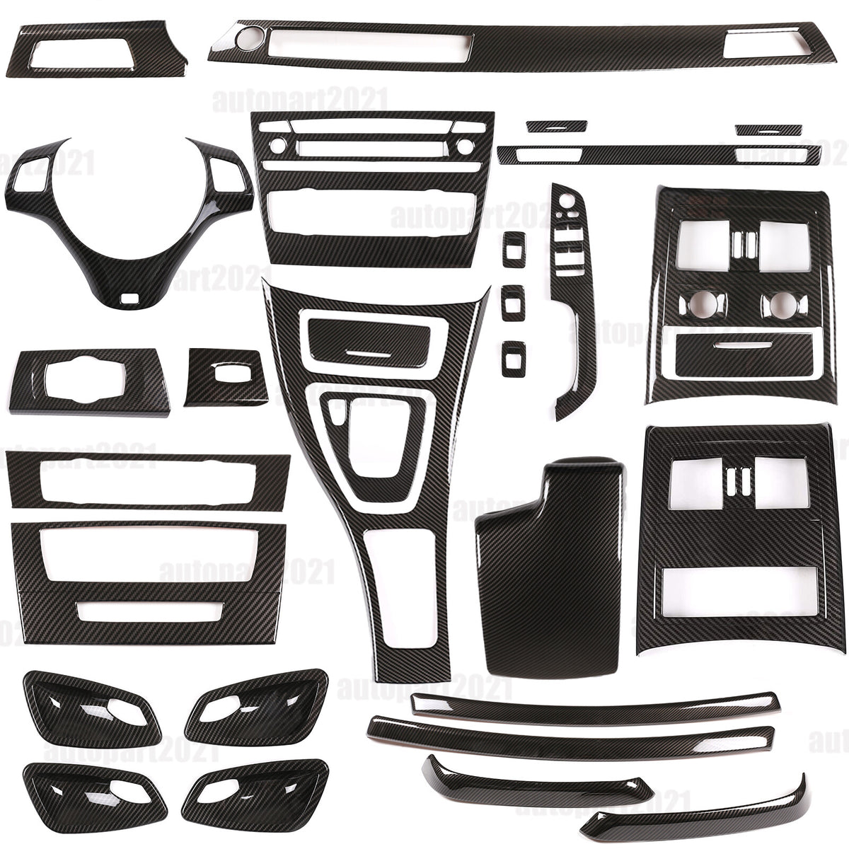 Carbon Fiber ABS Interior Decoration Cover Trim Kit For BMW 3 Series E90 2005-12 - Variants 11-15 1