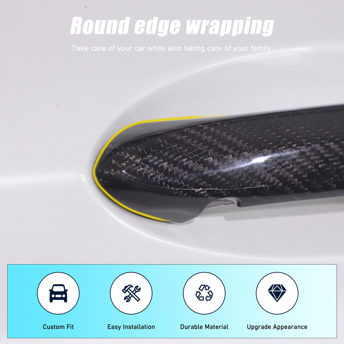 Real Carbon Fiber Exterior Outer Door Handle Cover Trim For BMW X3 G01 2018-2023 2