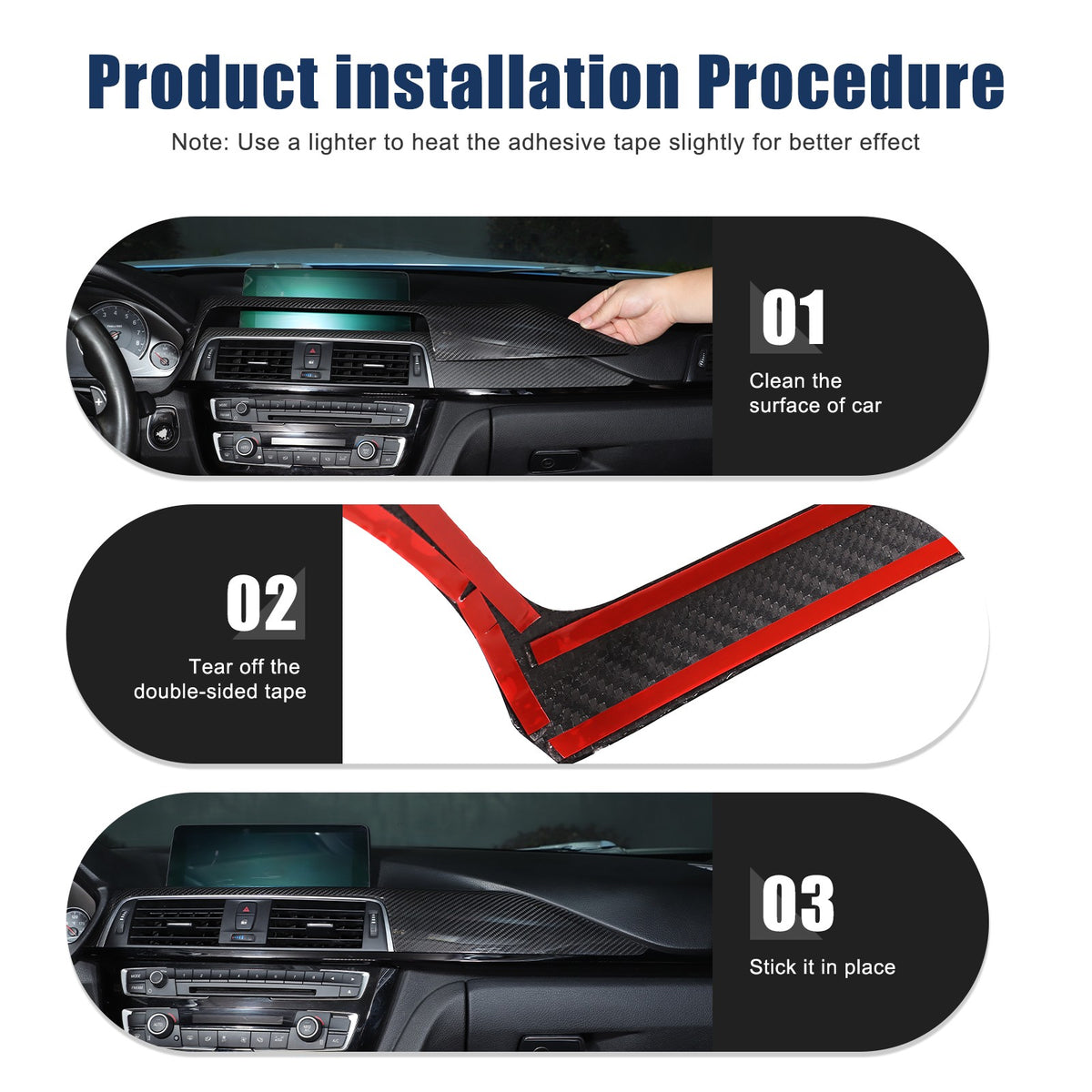 Real Carbon Fiber Central Console Dashboard Trim For BMW M3 M4 F80 F82 2014-2019 23