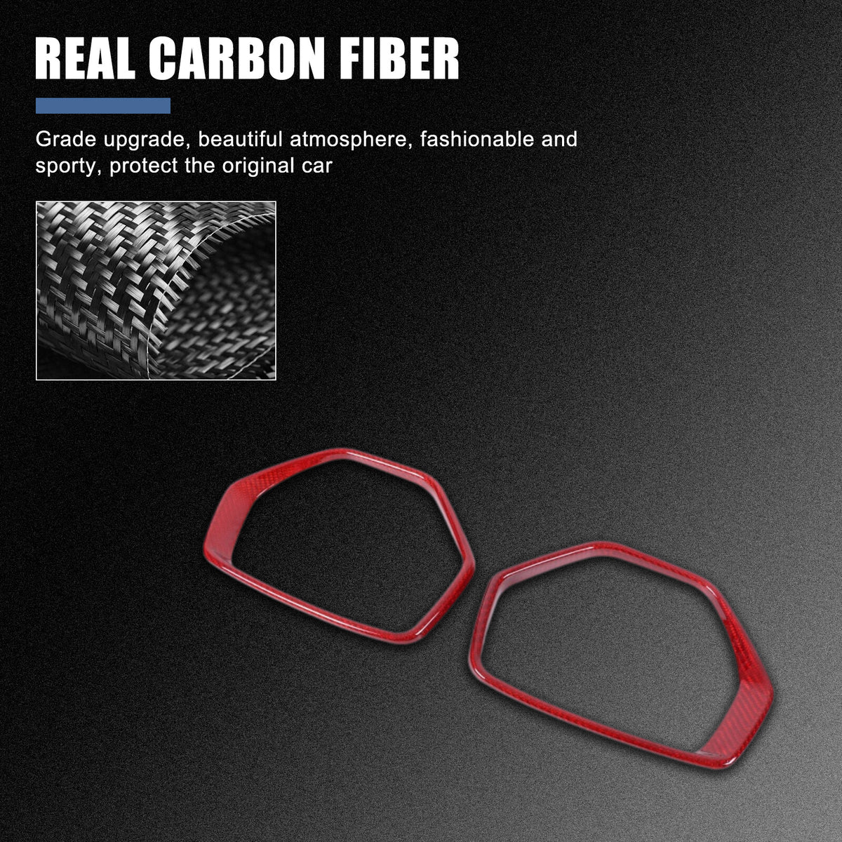 Red Real Carbon Fiber Side View Mirror Frame Cover Trim For Corvette C8 20-26 18