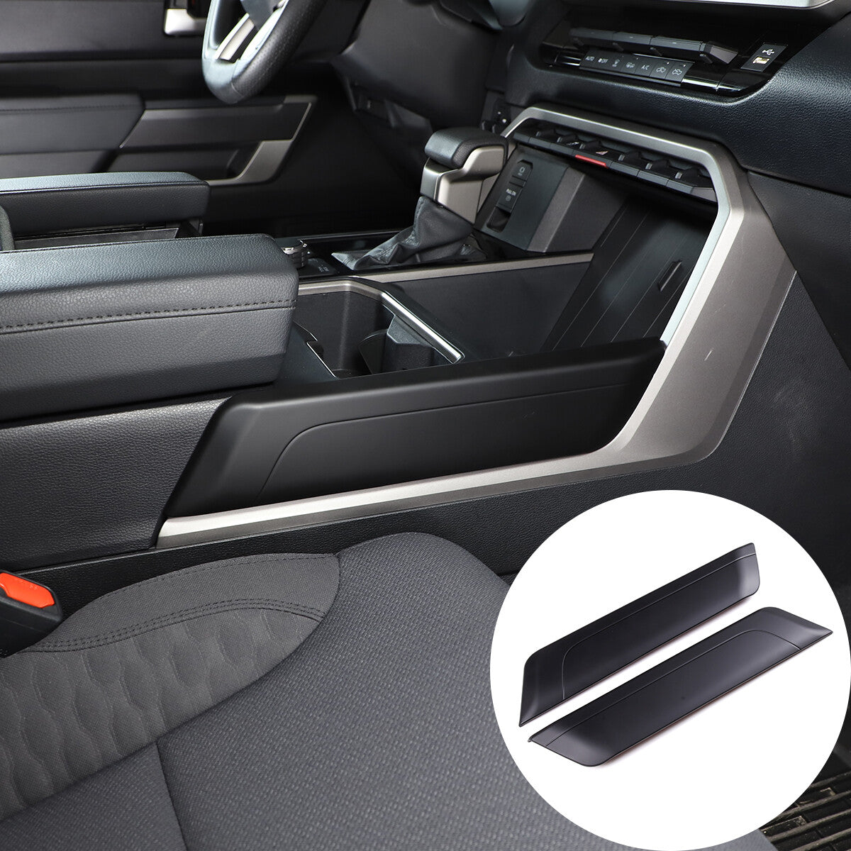 Matte Black ABS Interior Decoration Cover Trim Kit For Toyota Tundra 2022-26 US - Variants 21-25 8