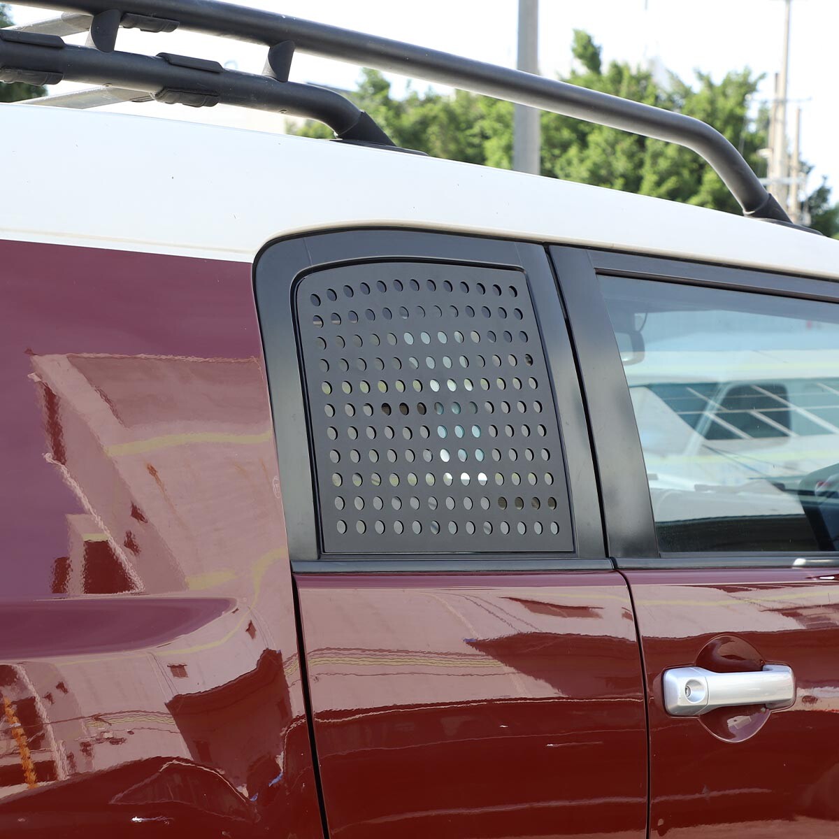 Exterior Quarter Window Panel Trim Alloy Cover Set For FJ Cruiser 2007-2022 8