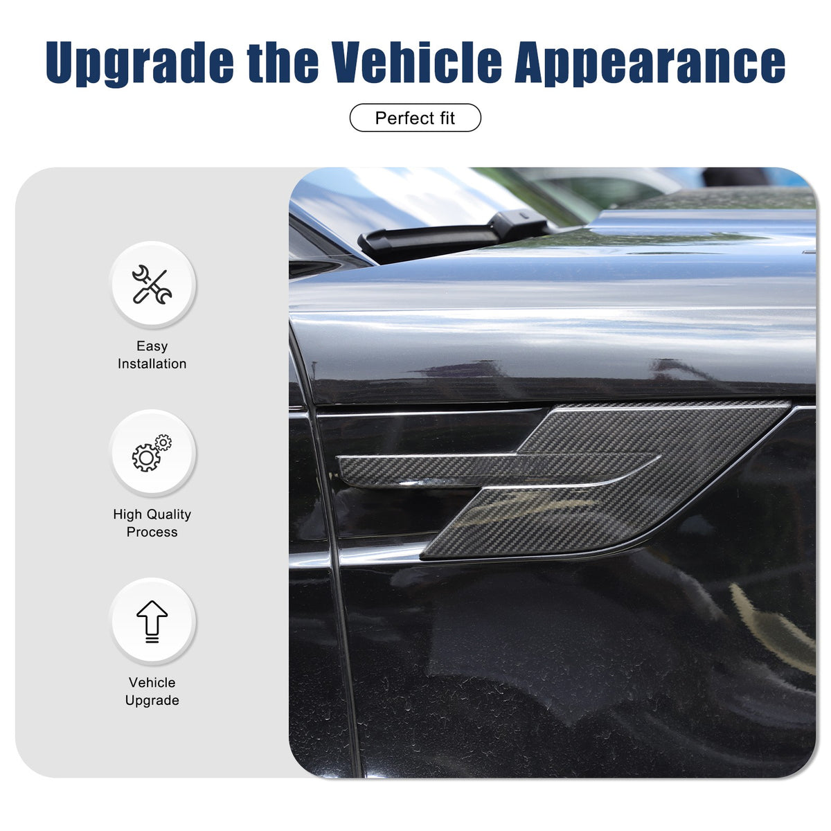 Real Carbon Fiber Hood Side Trim Cover Set for LR Range Rover Sport L461 2023+ 22
