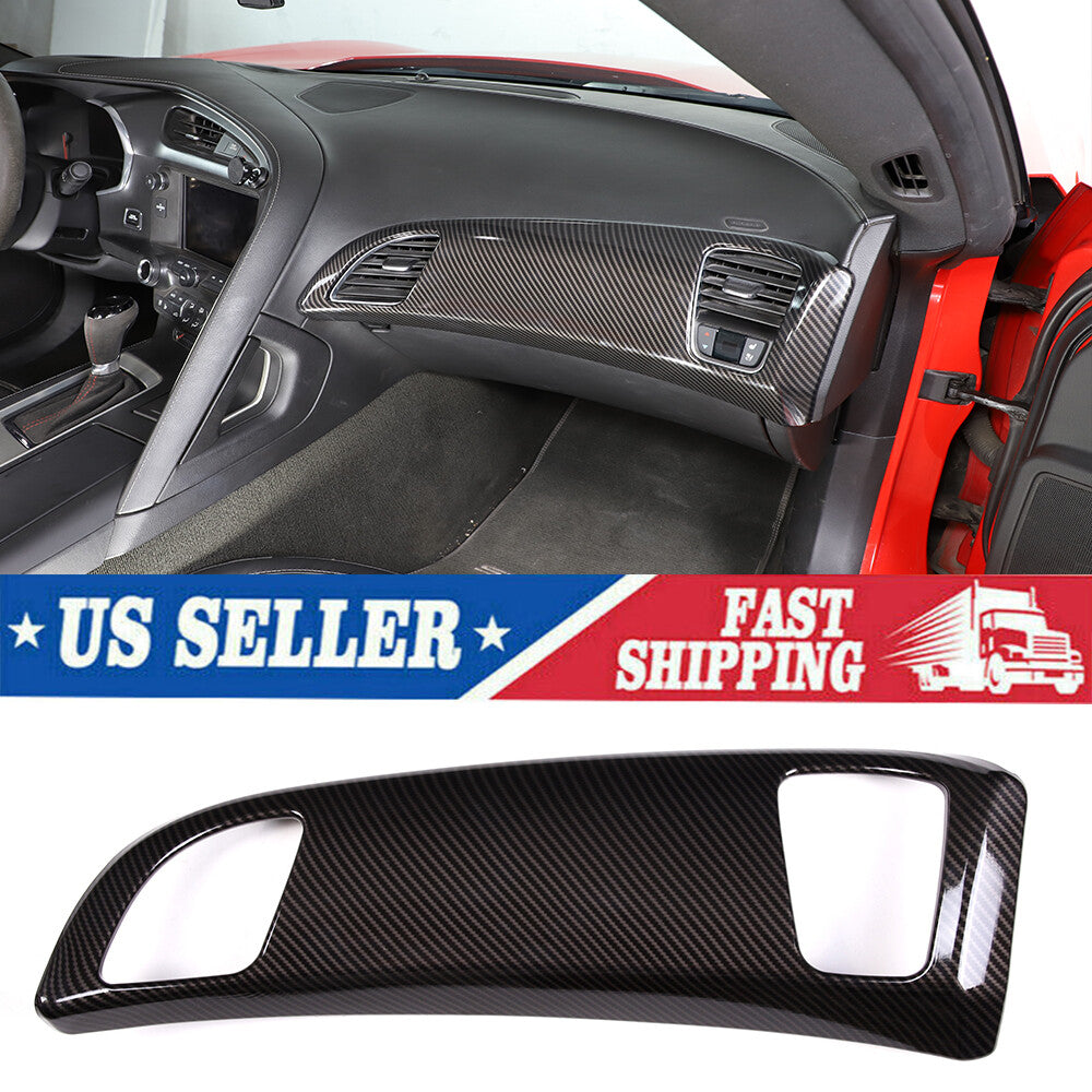 8PC ABS Carbon Fiber Interior Full Center Console Trim Set For Corvette C7 14-19 3