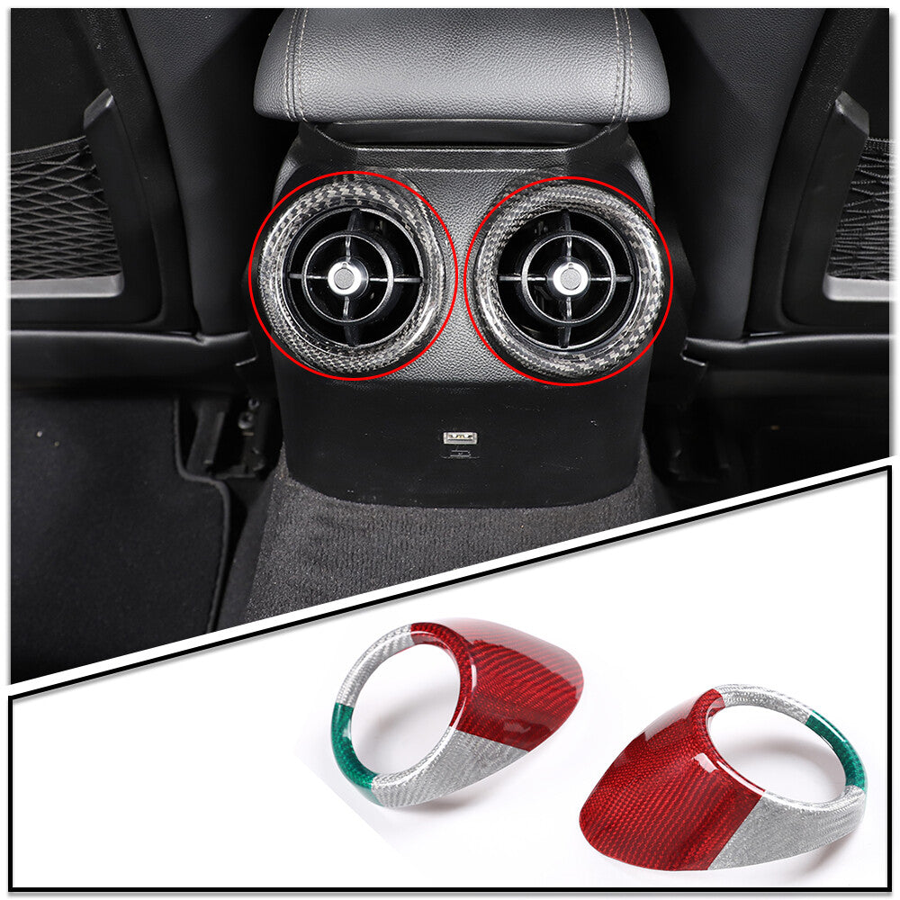 Rear Air Conditioner Outlet Vent Trim Ring Frame For Alfa Romeo Giulia 17-20 2