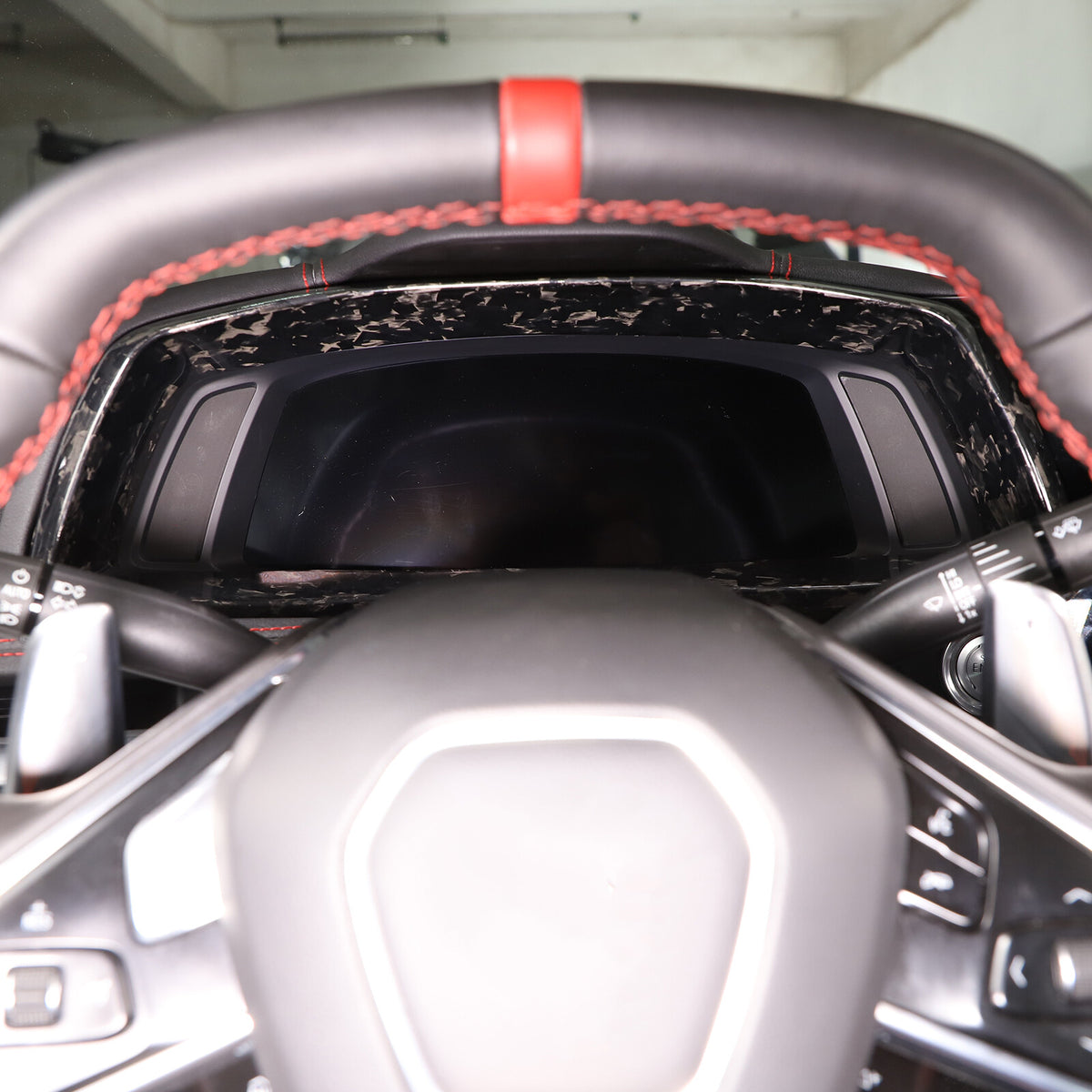 Forged Carbon Fiber Dashboard Speedmeter Panel Trim Cover For C8 Corvette 20-25 2