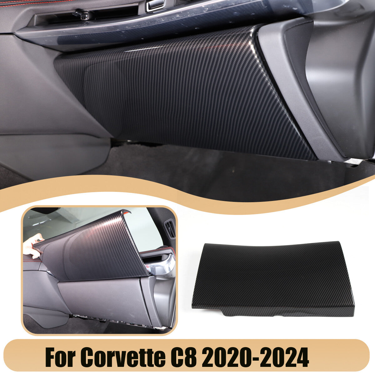 ABS Carbon Fiber Interior Full Cover Trim Kit Set For Corvette C8 2020-2025 8