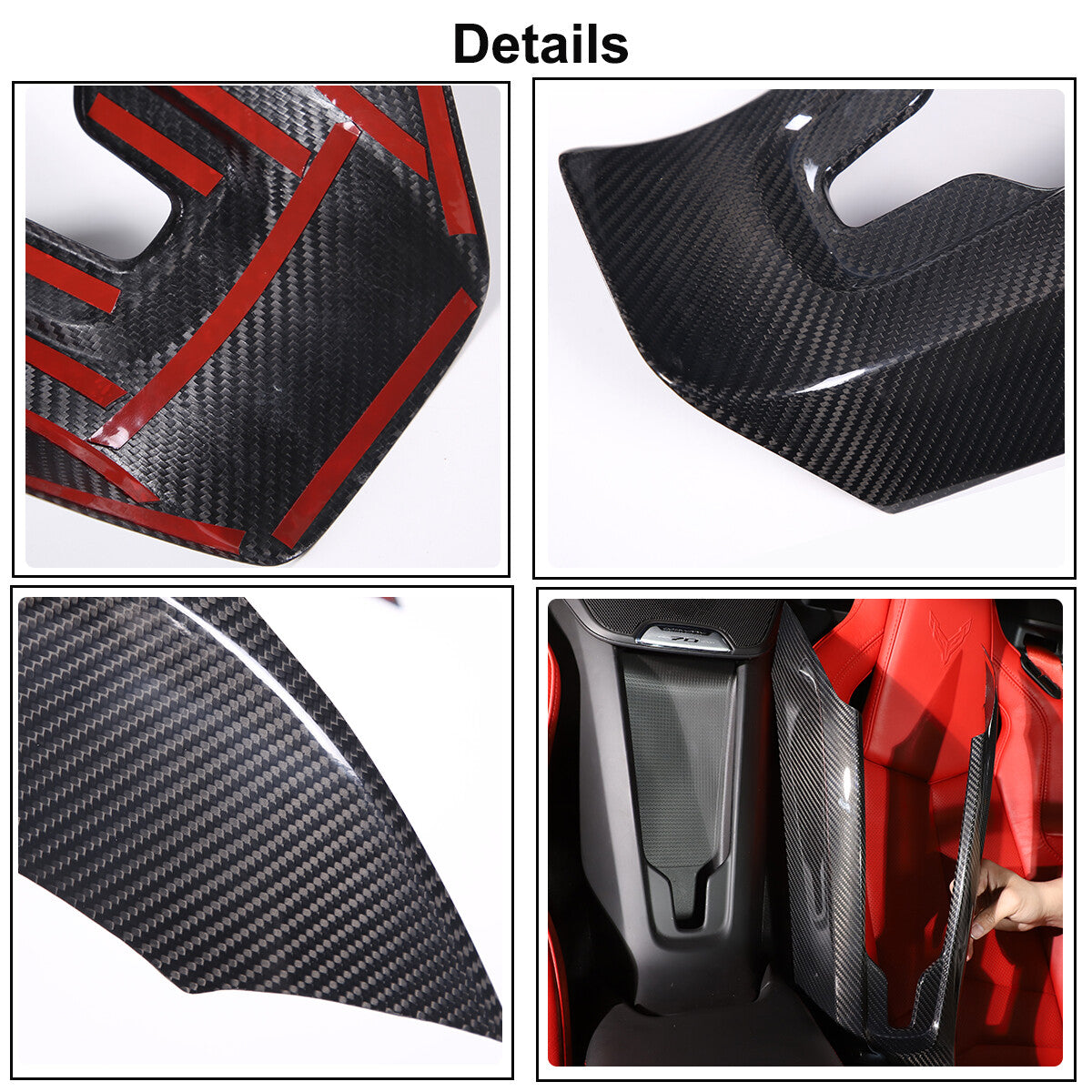 Real Carbon Fiber Interior Trim Cover For C8 Corvette Stingray Z51 Z06 Z07 20-25 11
