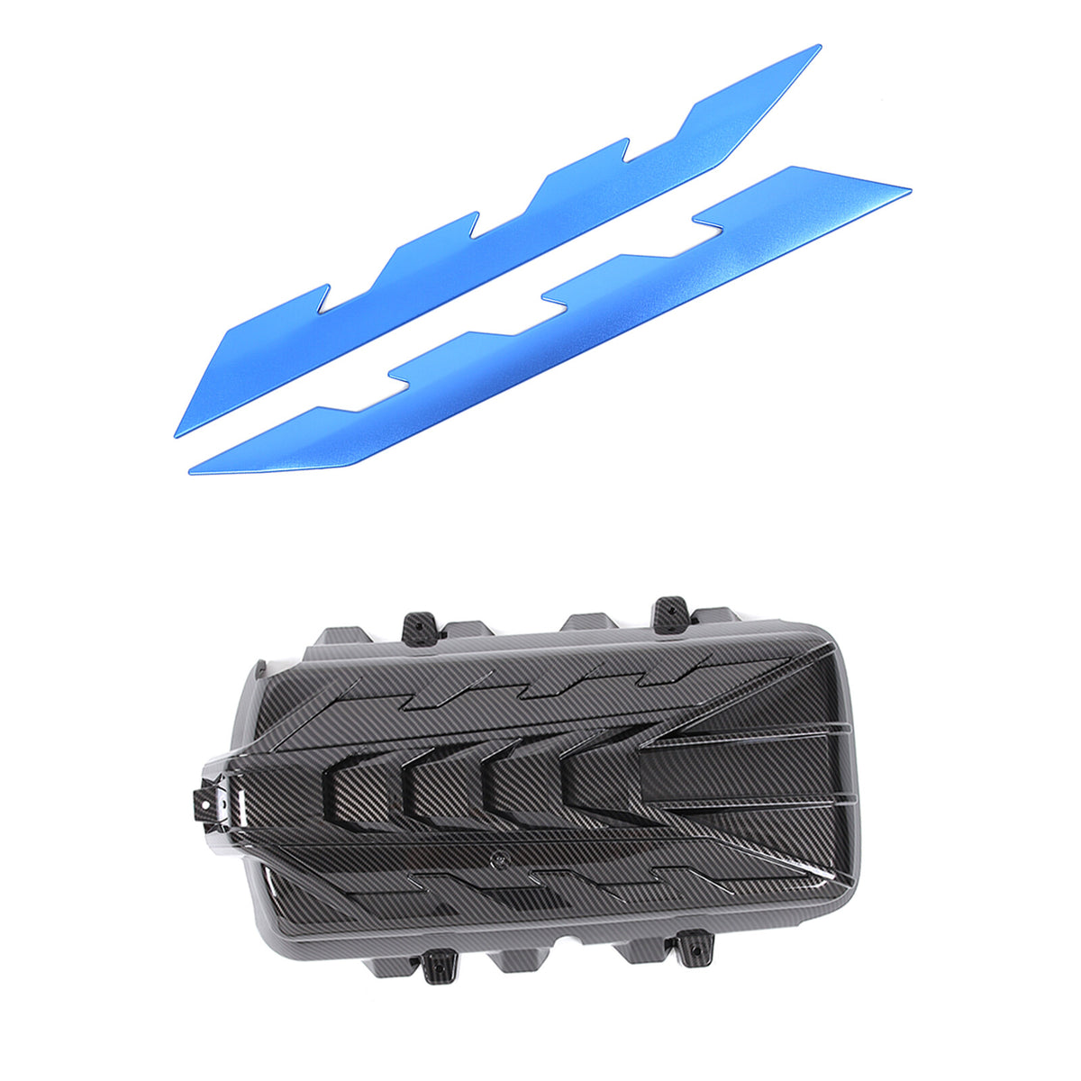Carbon Fiber Engine Bay Panel Cover Trim in Edge Blue For Corvette C8 2020-26 US 21