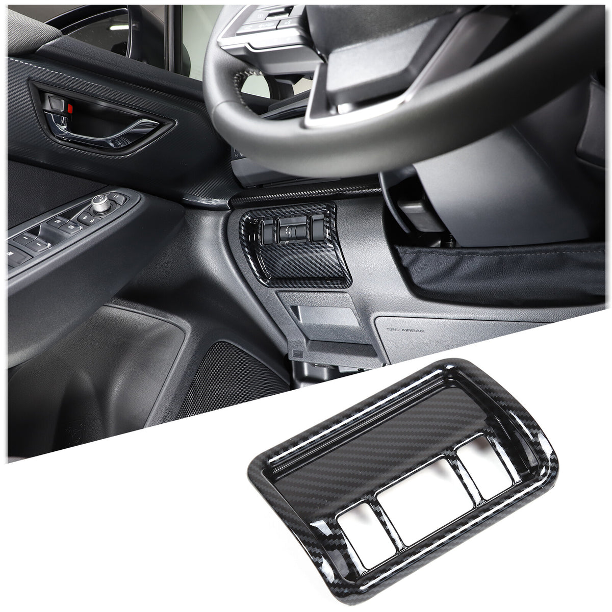 Carbon Fiber ABS Interior Accessories Kit Cover Trim For Subaru Crosstrek 2024 8