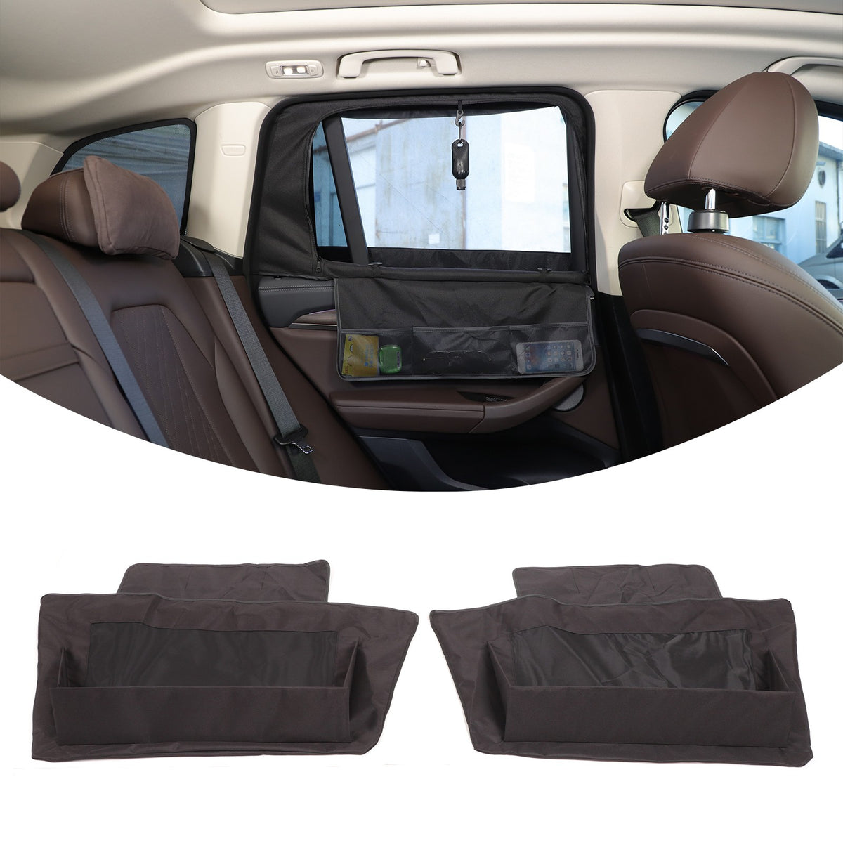 Black ABS Rear Door Window SunShade Cover For BMW X3 G01 2018-2024 16