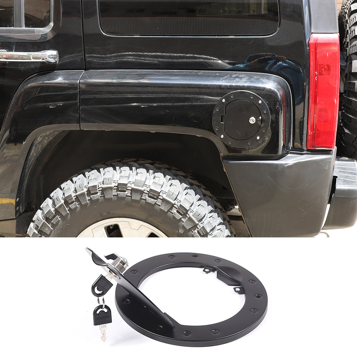 Alloy Locking Fuel Door Gas Tank Cap Cover Lock Key For Hummer H3 2006-2010 3