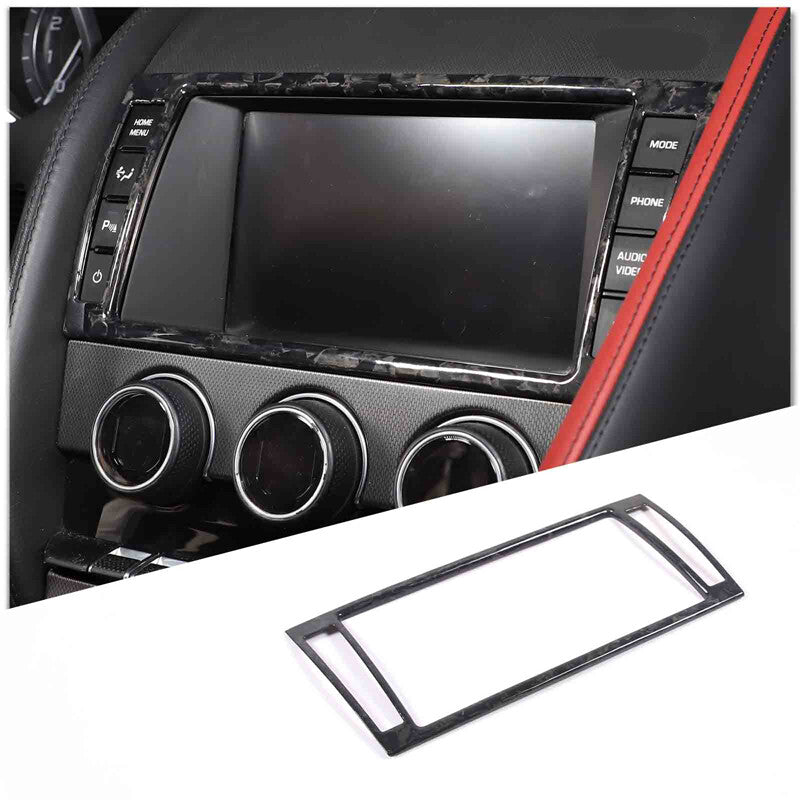 Forged Carbon Fiber Center Console Dashboard Display Trim For Jaguar F-Type 13+ 3