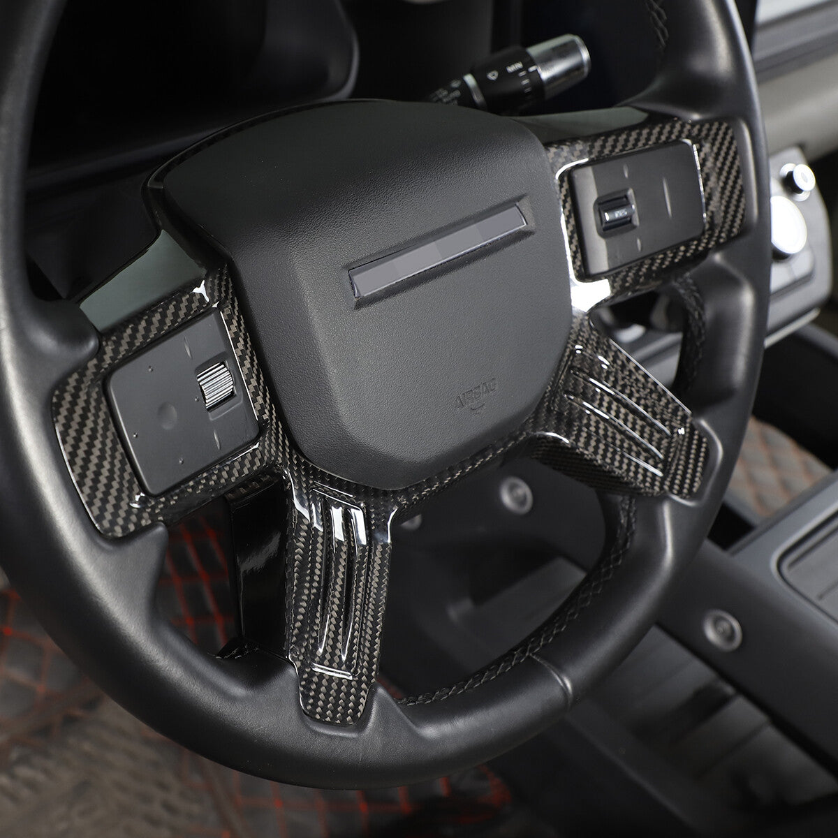 Real Carbon Fiber Steering Wheel Trim Cover for Land Rover Defender 90 110 20-23 5