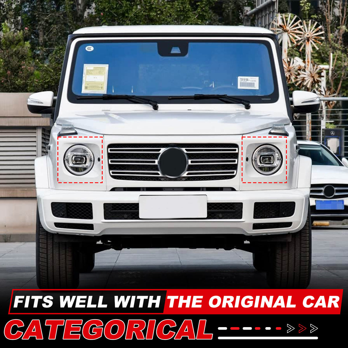Carbon Front Headlight Protection Mesh Trim Cover For Benz G-Class W463 2019+ 14