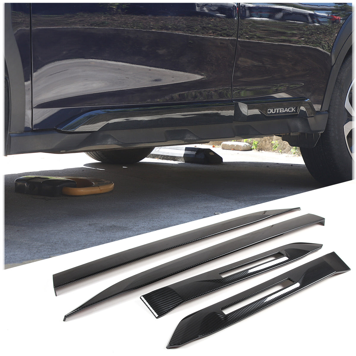 Carbon Fiber ABS Body Side Door Molding Cover Trim Guard For Subaru Outback 20+ 5