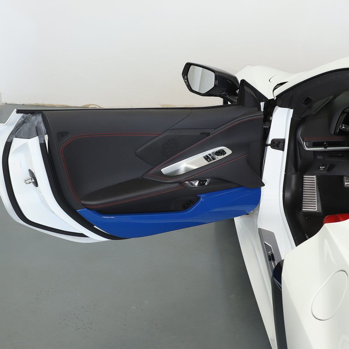 Blue ABS Inner Door Anti-Kick Panel Cover Trim For Corvette C8 2020-26 20
