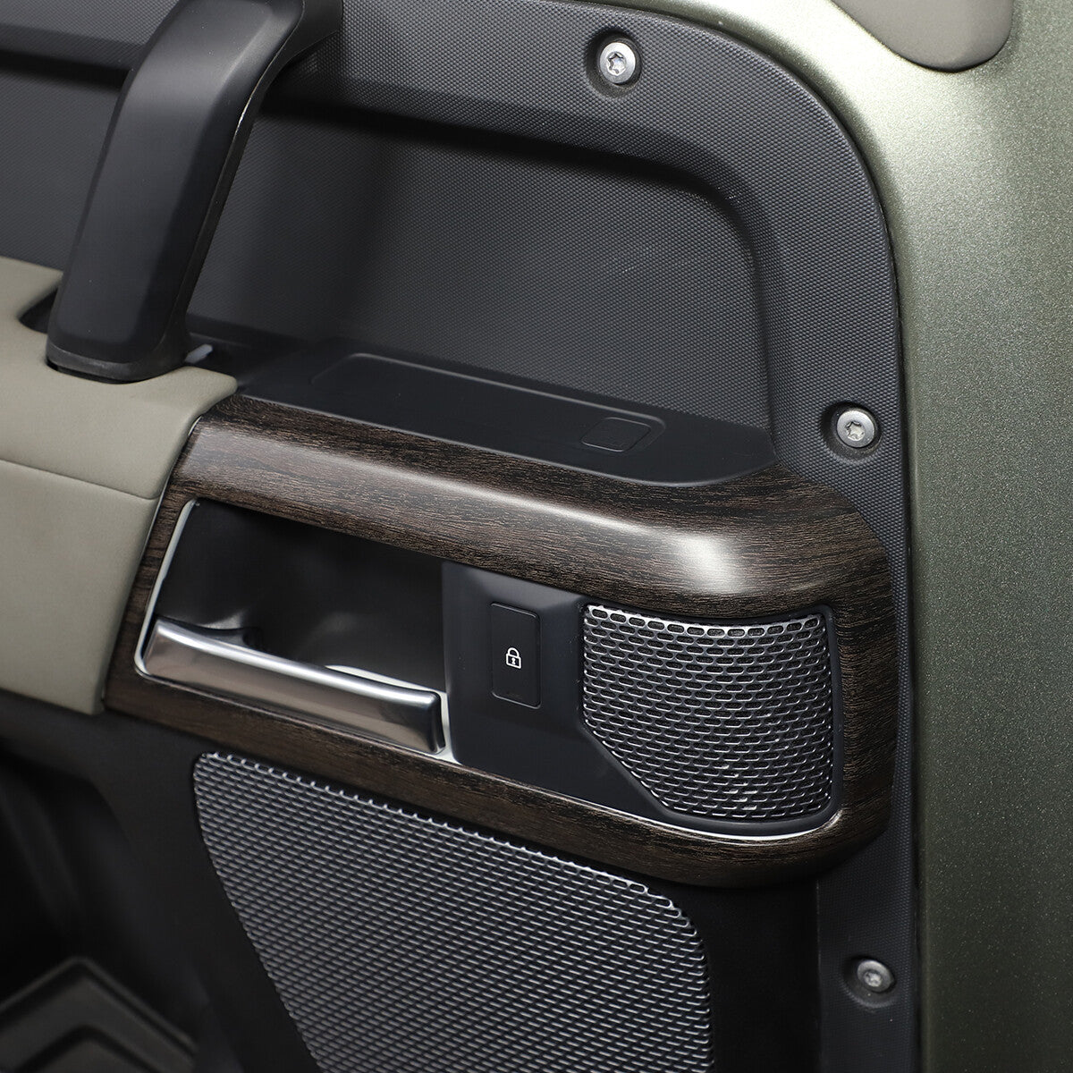 ABS Oak Grain Inner Door Handle Frame Cover For Land Rover Defender 110 2020-21 10