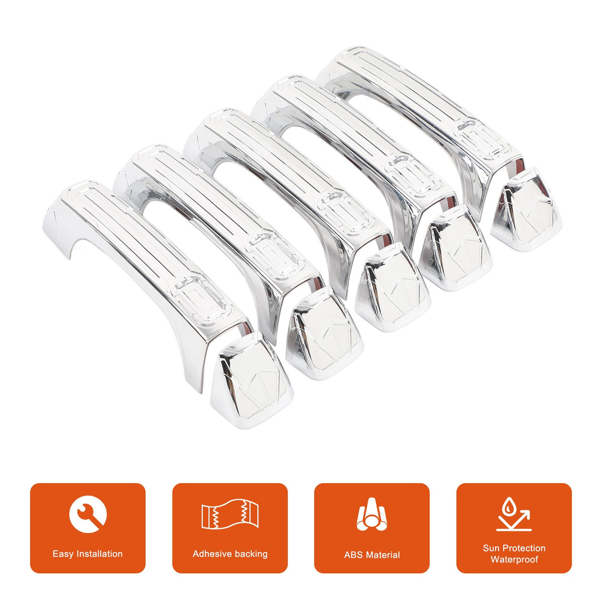 8PCS ABS Chrome Door Handle Cover Trim Shell Cover For Hummer H3 2005-09 US 11