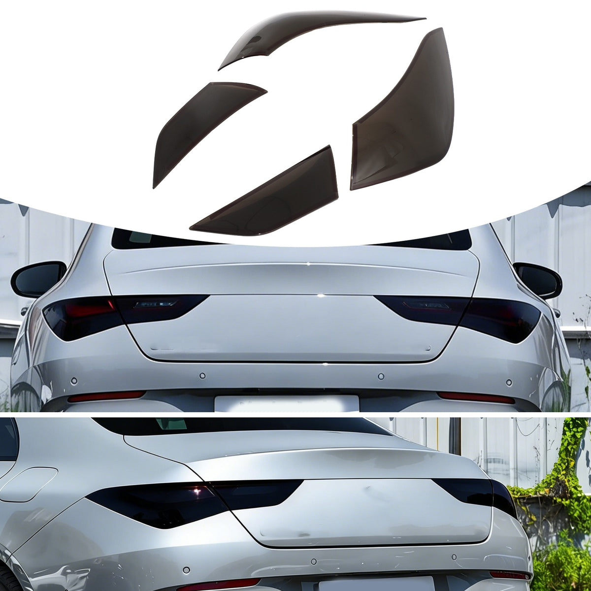 Smoked Black ABS Tail Light Smoked Cover Trim For Benz CLA C118 2020-2025 US 9