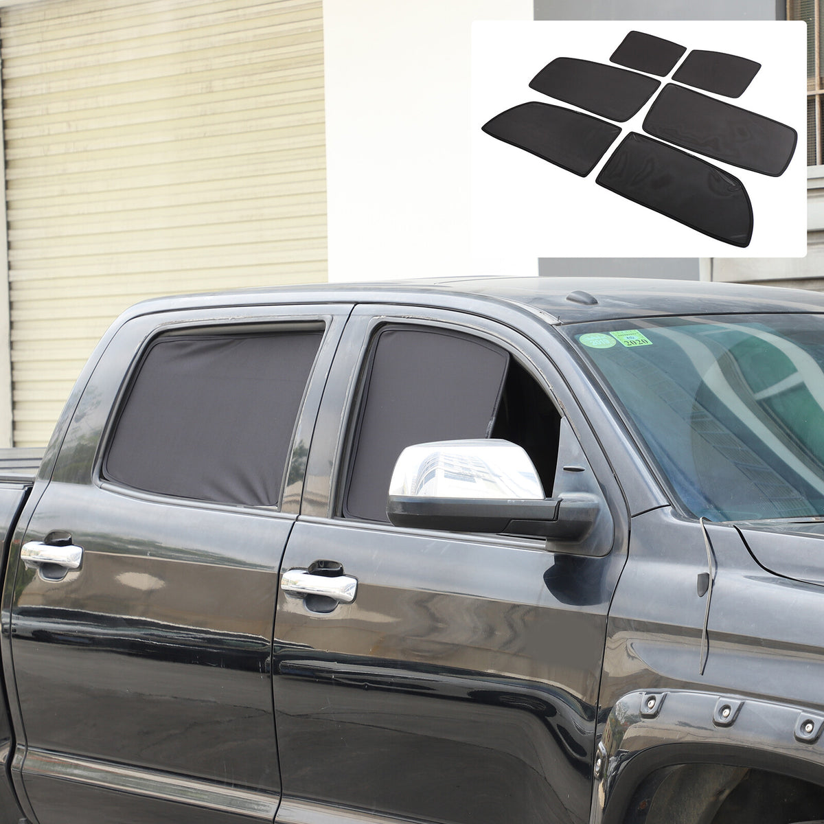 Black Window Screen Sun Shade Mesh Cover Windshield for Toyota Tundra 2007-2021 1
