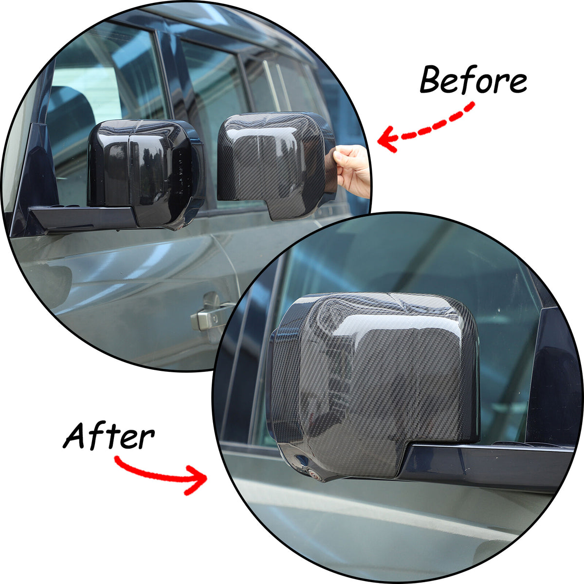 Real Carbon Fiber Rearview Mirror Cover Trim For Land Rover Defender L663 20-25 15