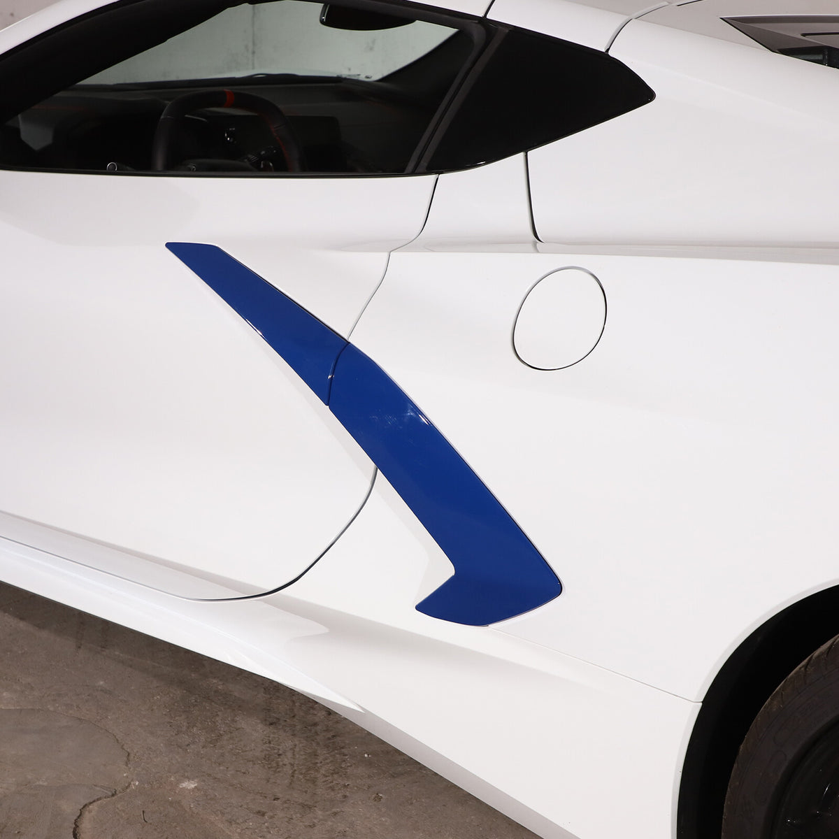 Blue ABS Side Fender Vent Door Handle Garnish Pair Trim For 2020-26 Corvette C8 5