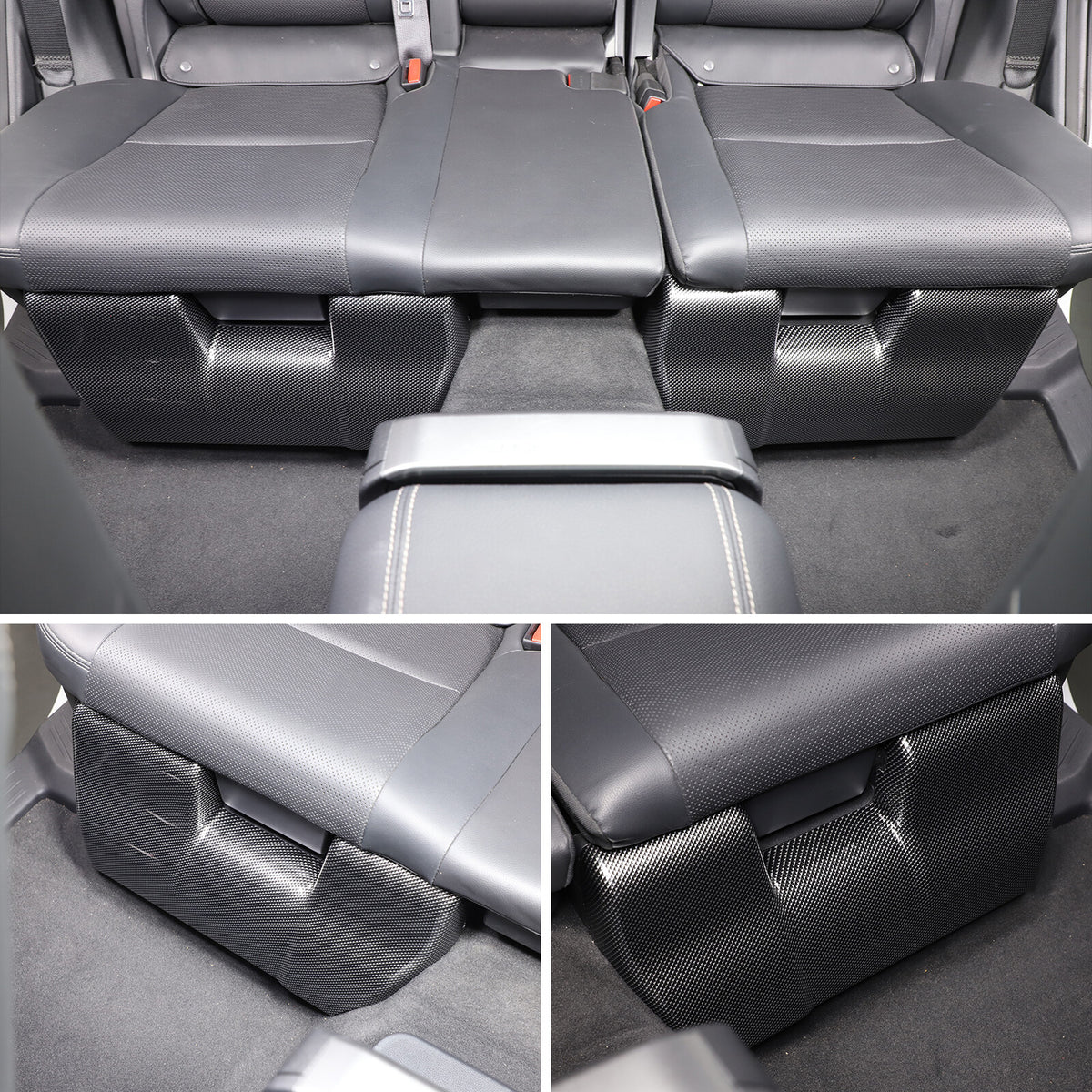 ABS Carbon Rear Seat Anti-kick Panel Trim For Toyota Land Cruiser LC250 24+ 13