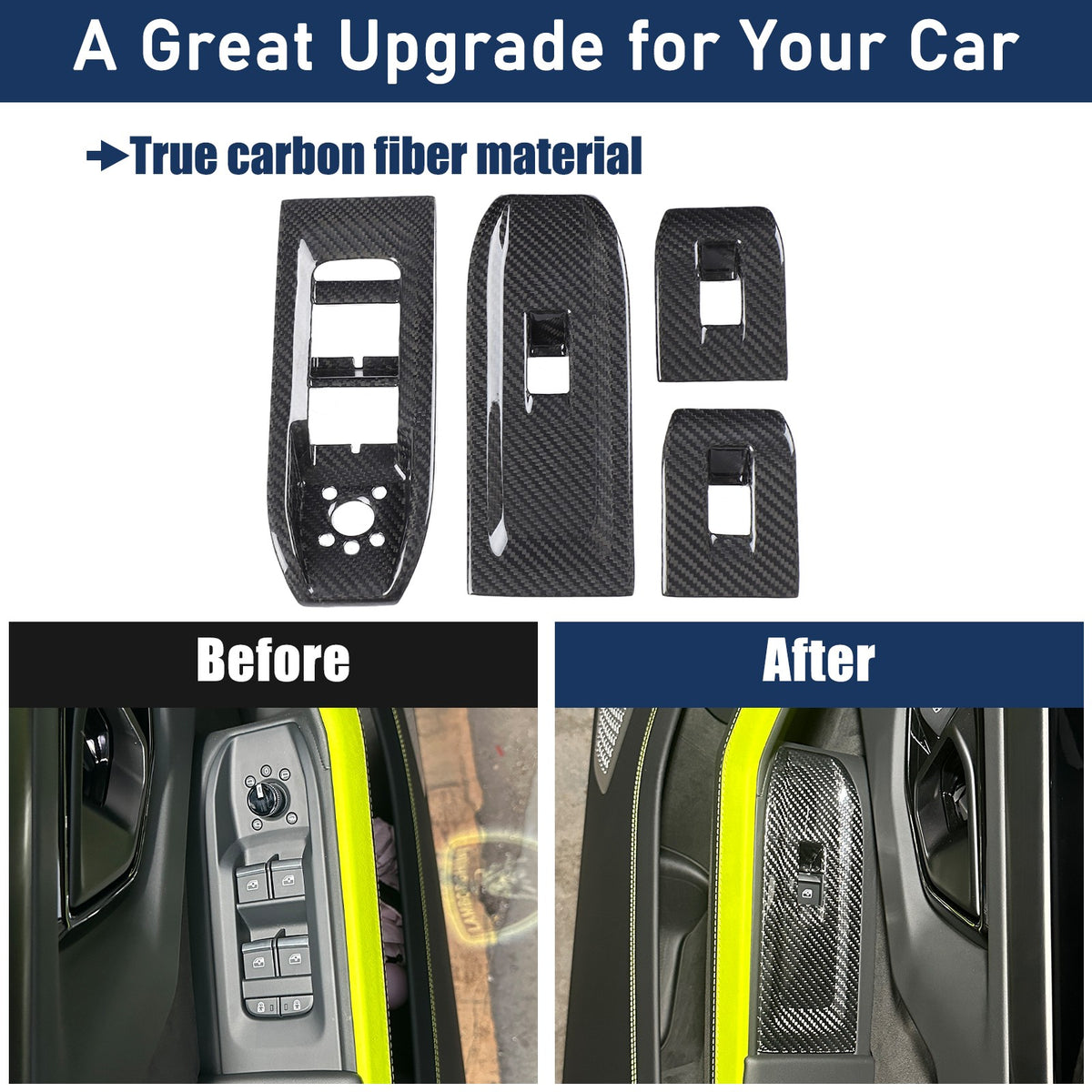 Real Carbon Fiber Window Lift Switch Panel Trim For Lamborghini URUS/SE 18-21 US 22