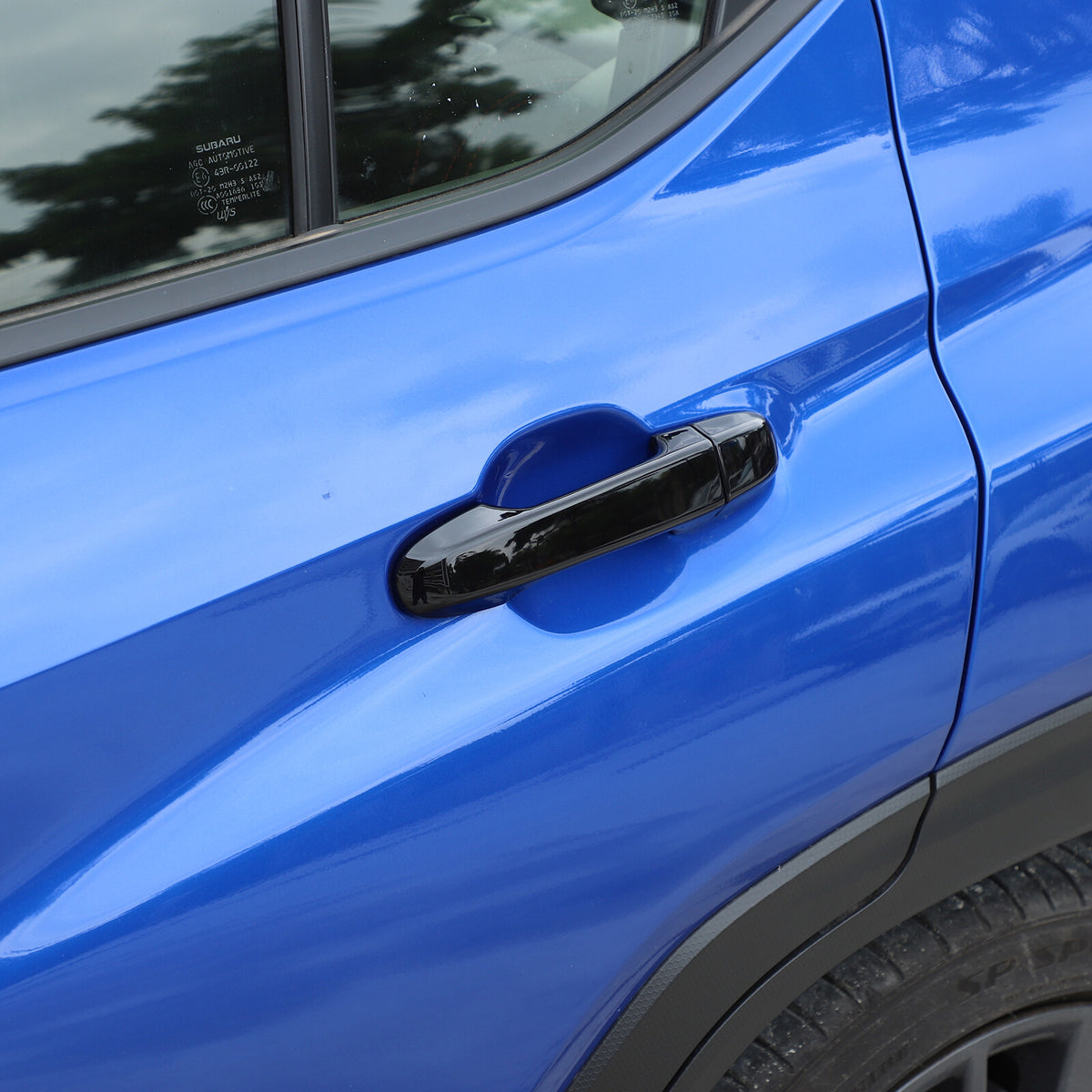 Glossy Piano Black Exterior Door Handle Window Louver Trim For Subaru WRX 22-25 43