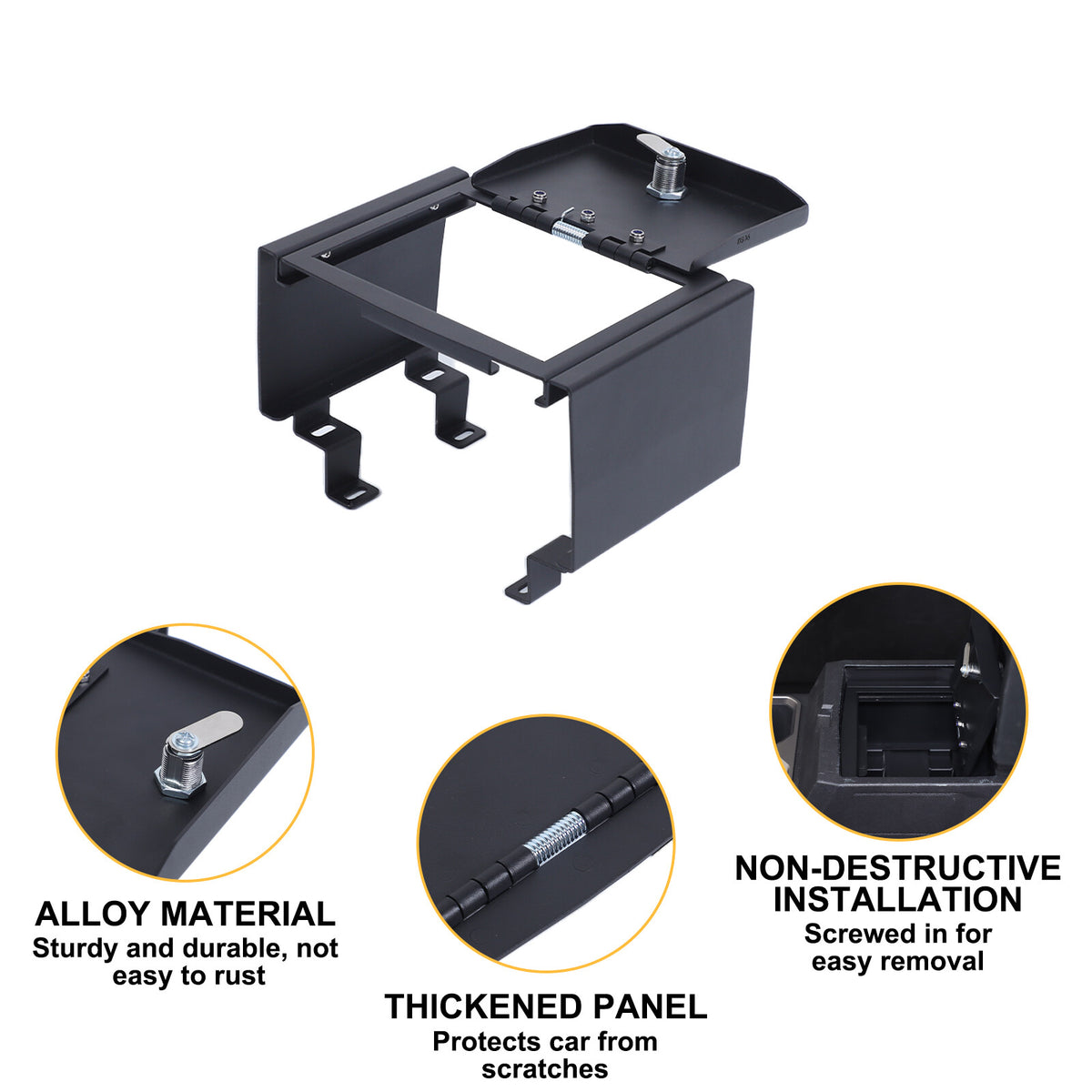 Steel Center Console Safe GUN Storage Lock Box TRAY For Toyota Tacoma 24+ US 17