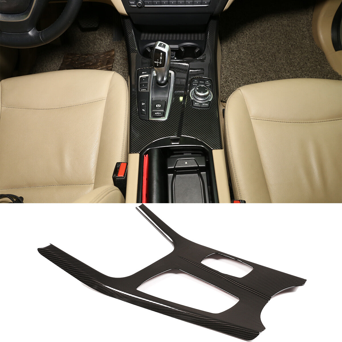 For BMW X3 F25 X4 F26 2011-17 Carbon ABS Center Console Gear Shift Panel Trim US 3