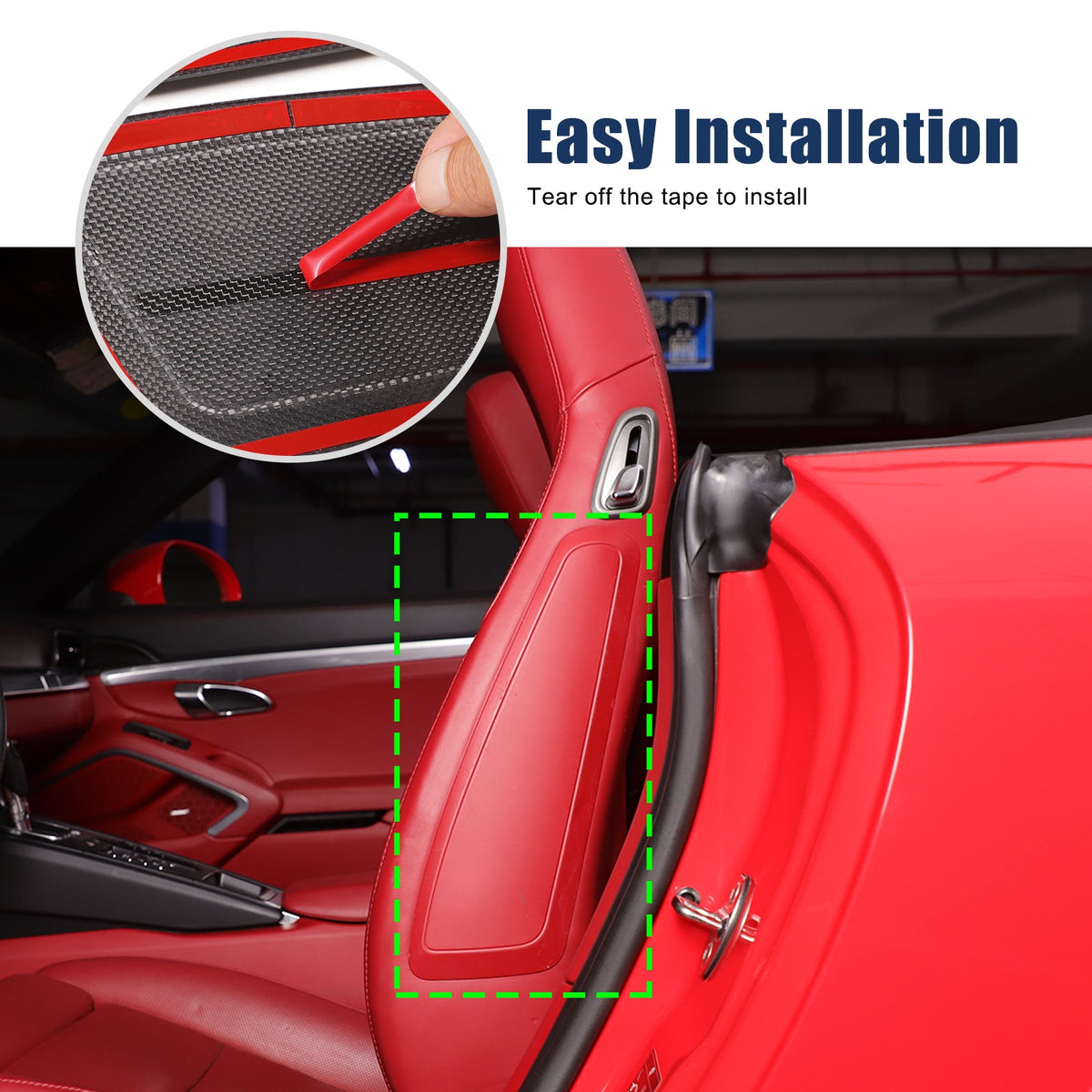 Matte Real Carbon Fiber Seat Side Trim For Porsche 718 982/911 991 2015-2020 4