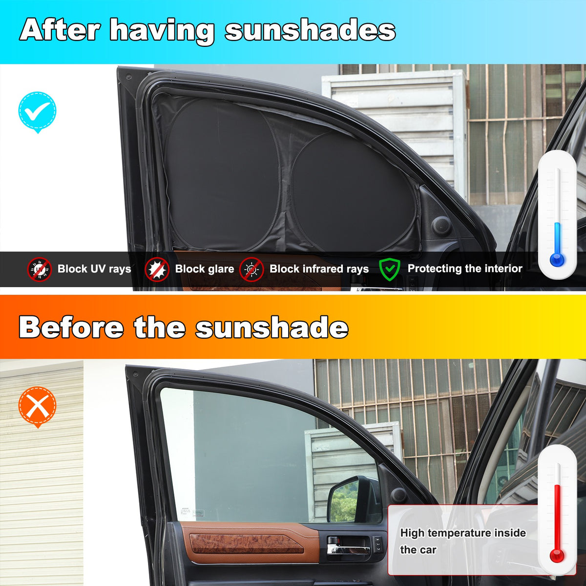 Memory Car Full Window Sunshade Cover Shades Sun Visor For Toyota Tundra 2007-21 23