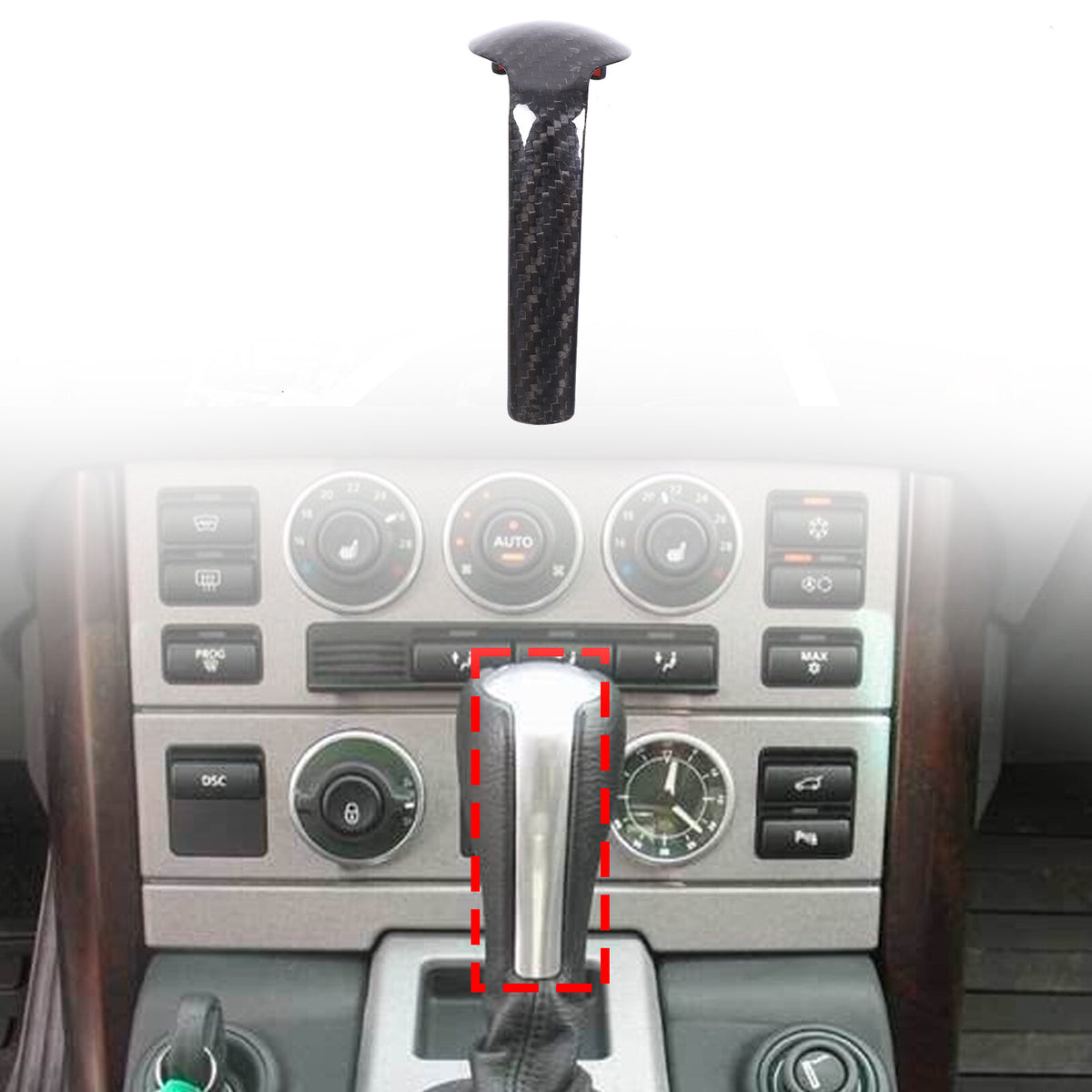 Real Carbon Fiber Center Gear Head Trim For LR Range Rover Sport/Vogue 05-13 1