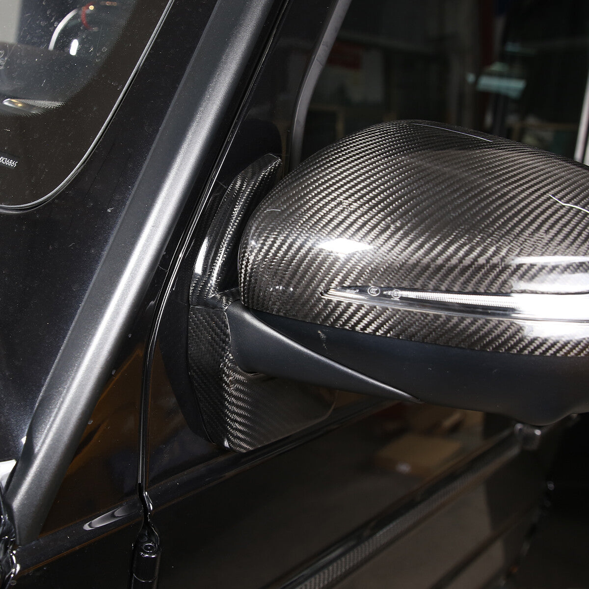 Carbon Fiber rearview mirror base cover trim decor For Benz G-Class W463 19-20 6