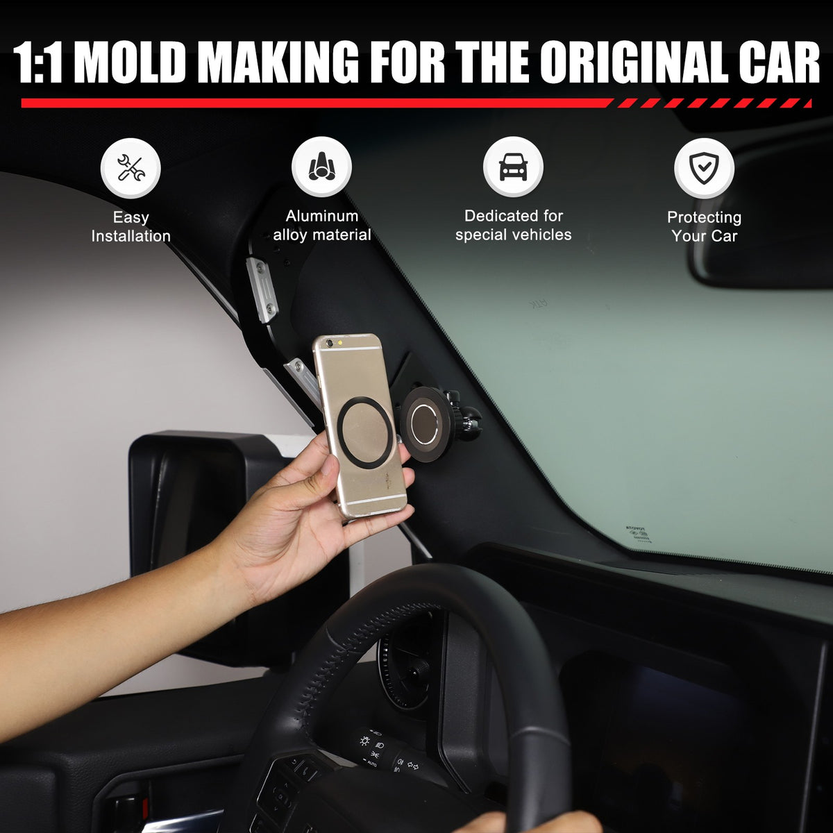 Replacement Aluminum Alloy A-Pillar Grab Handle For Toyota LC250 Prado 2024+ 21