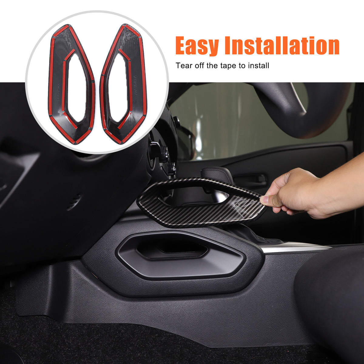 Carbon Fiber ABS Center Console Side Armrest Trim For Nissan Frontier 2022+ US 6