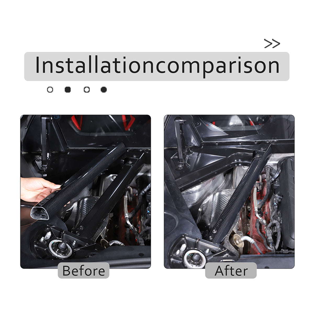 Real Carbon fiber Engine Bay Panel Base Cover Overlay Trim Set For Corvette C8 14