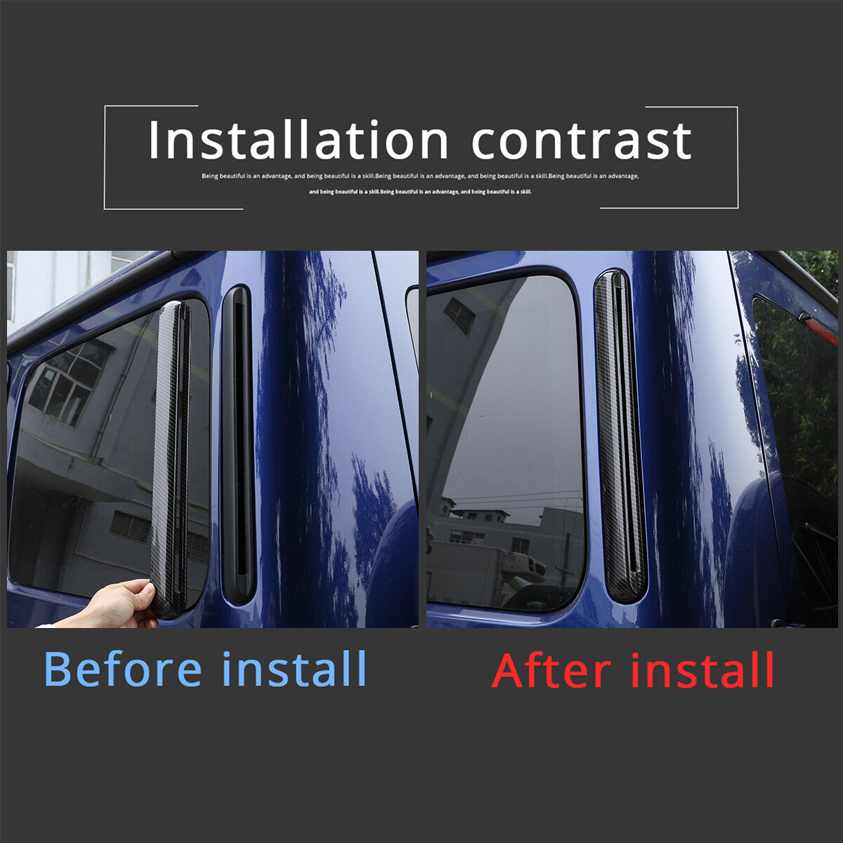 For Mercedes-Benz G-Class 19-20 Carbon Style Rear C-Pillar Air Outlet Vent Trim 6