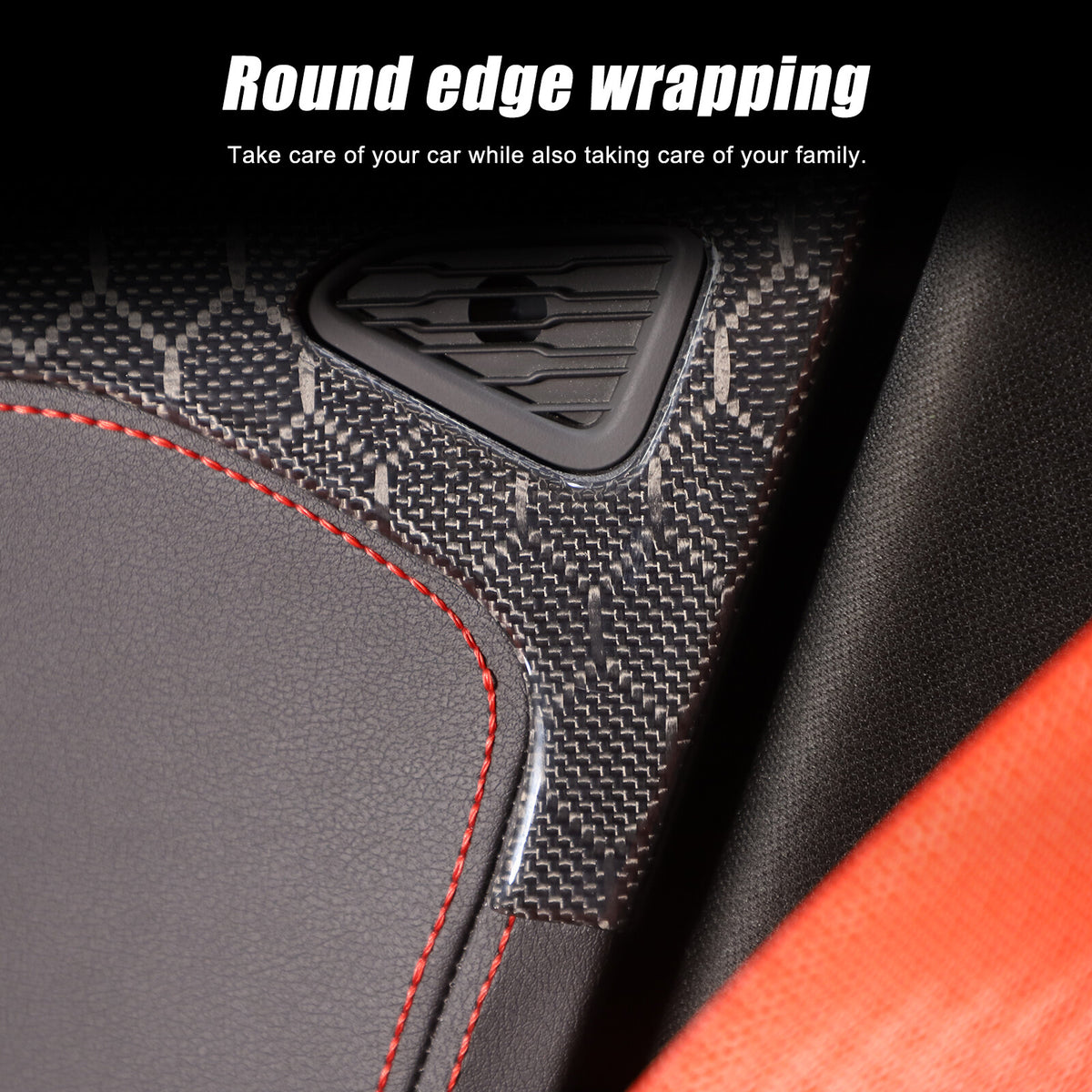 Real Honeycomb Carbon Fiber Interior Door Upper Panel trim Cover For Corvette C8 21