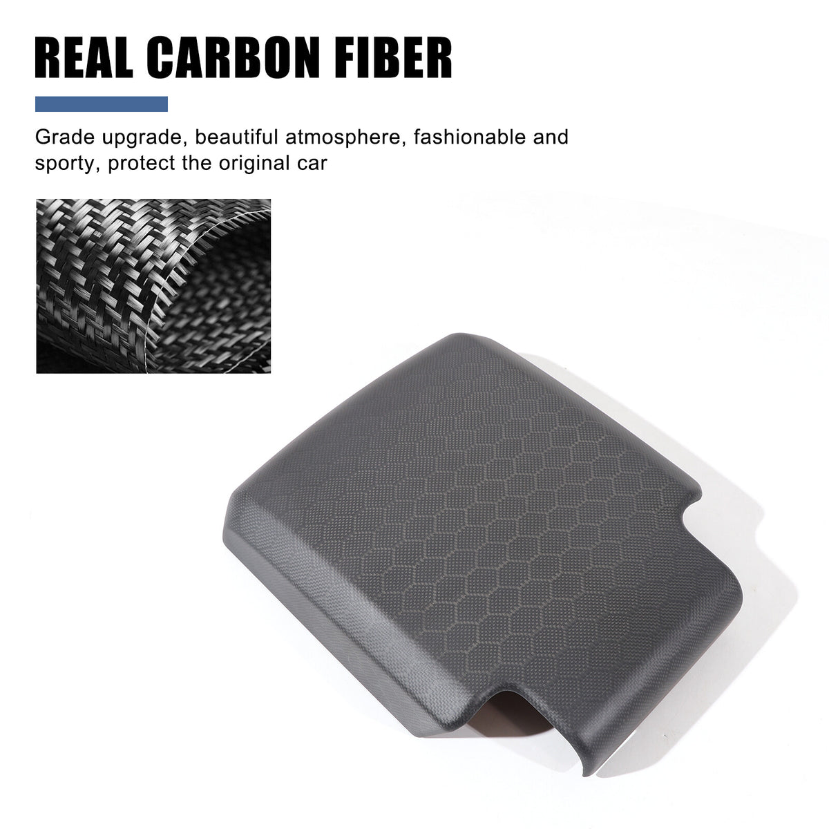 Matte Honeycomb Carbon Fiber Storage Armrest Cover For Land Rover Defender 2020+ 7