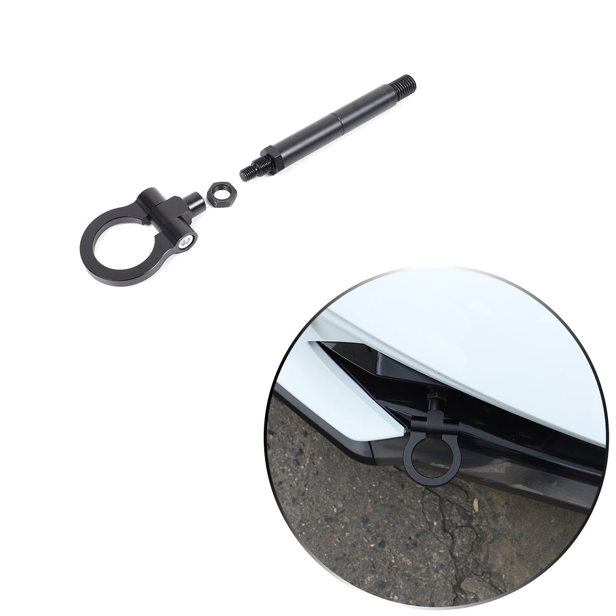 Front Bumper Trailer Track Racing Aluminum Tow Hook Ring For Corvette C8 20+ US 52
