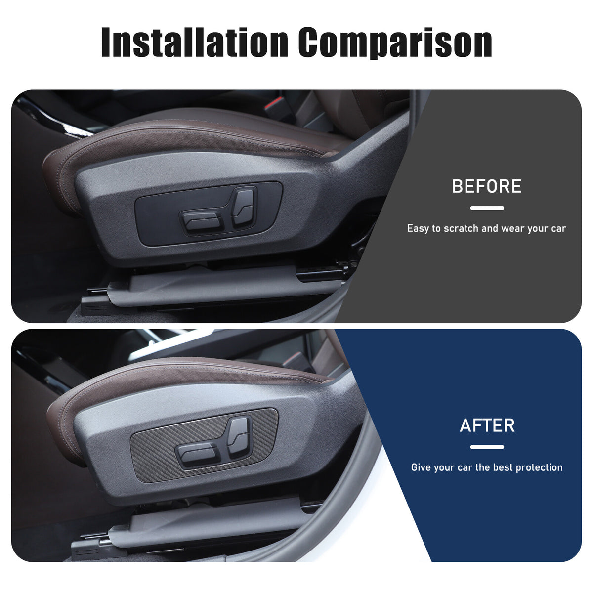 Real Carbon Fiber Seat Adjustment Button Frame Trim For BMW X1 U11 2023-2024 18