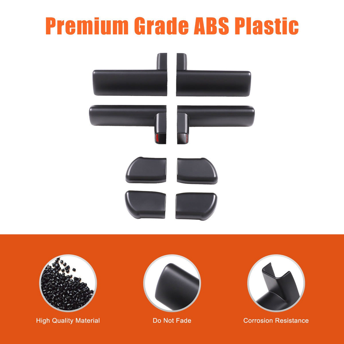 Matte Black ABS Interior Door Handle Cover Trim For Hummer H2 2003-2007 7