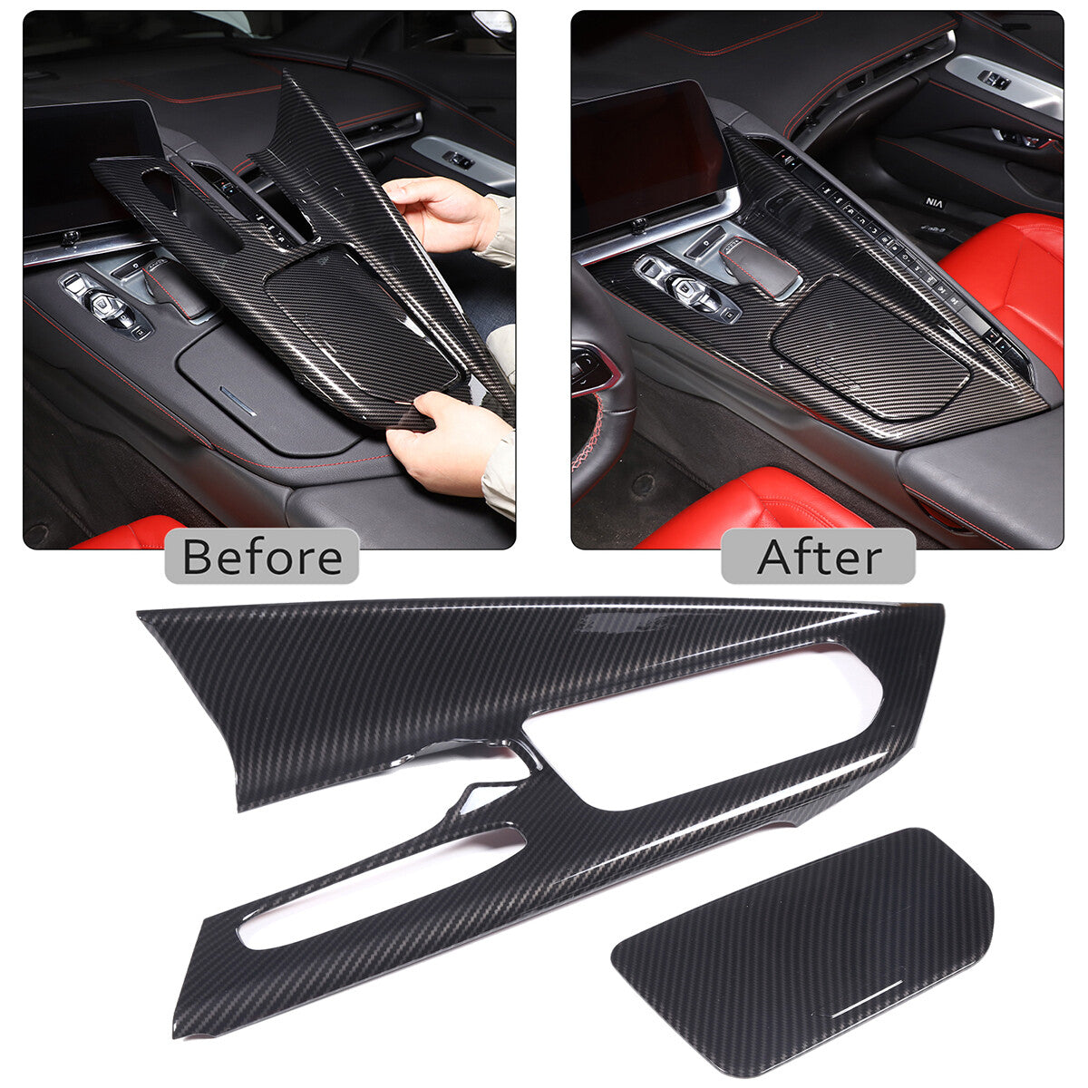 Carbon Fiber ABS Interior Full Decor Cover Trim Kit For Corvette C8 2020-2025 - Styles 16-20 31
