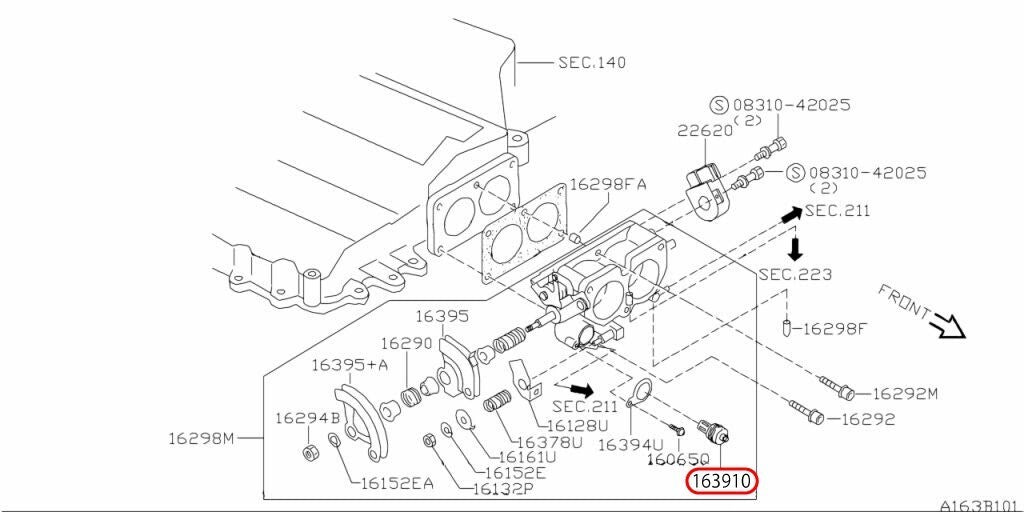 NISSAN Genuine Xterra Frontier Thermo Element Kit 16391-31U00 OEM 3
