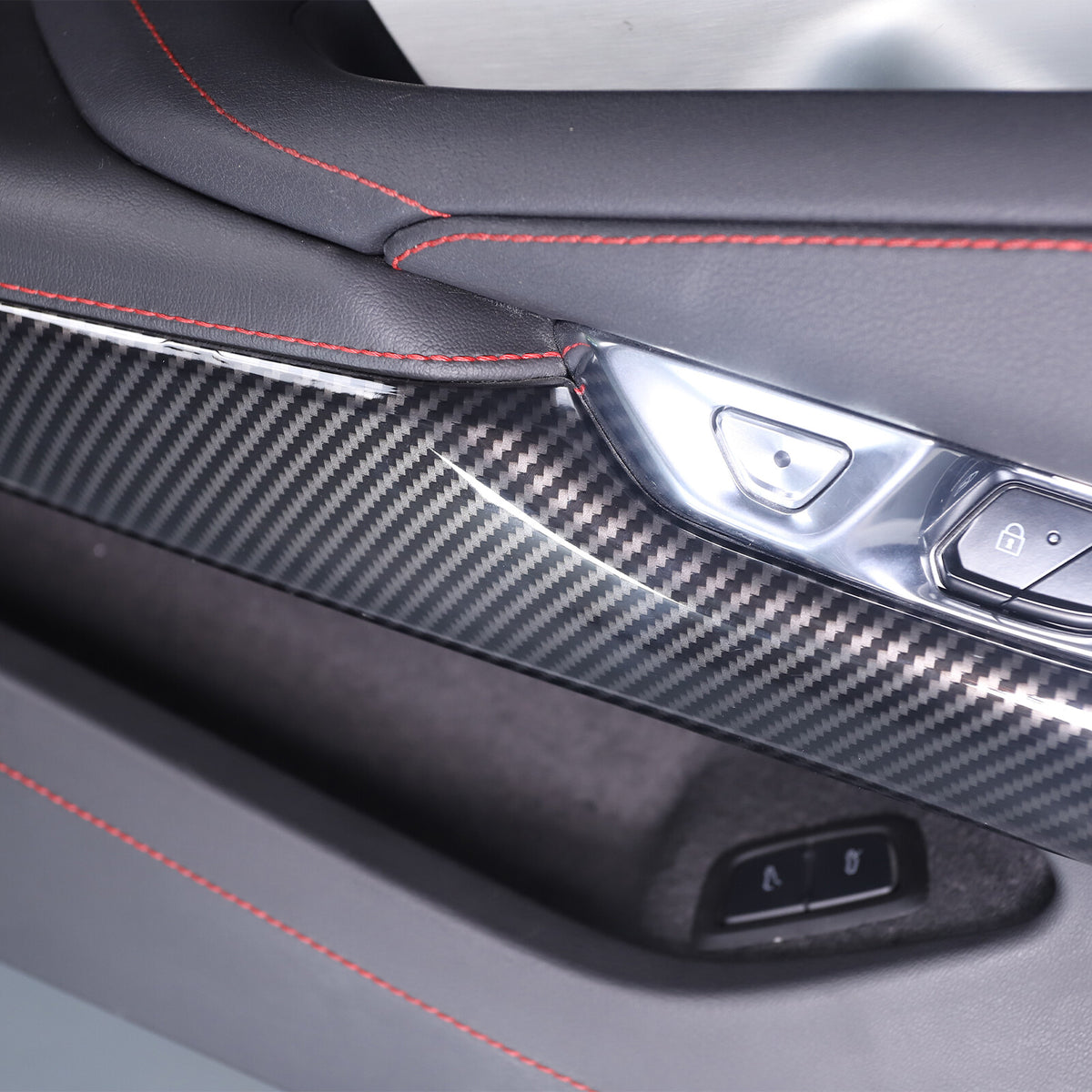Carbon Fiber ABS Interior Full Decor Cover Trim Kit For Corvette C8 2020-2025 - Styles 41-45 41
